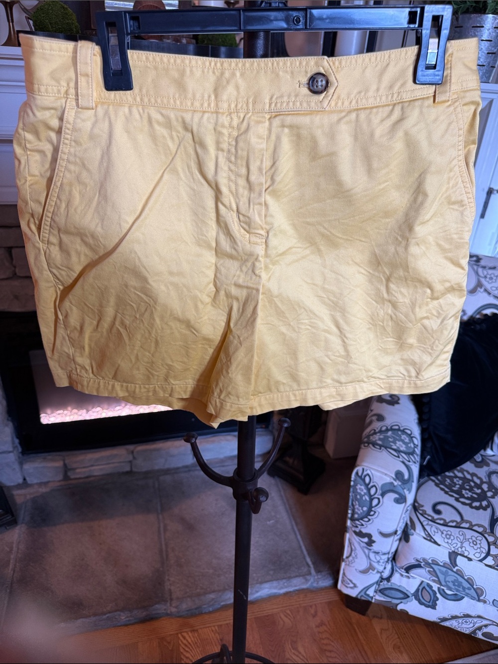 Brooks Brothers Yellow Flat-Front Women's Shorts